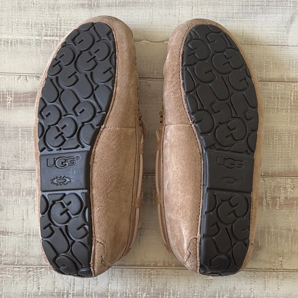 UGG Tan Shearling Moccasin Slippers - Picture 5 of 7